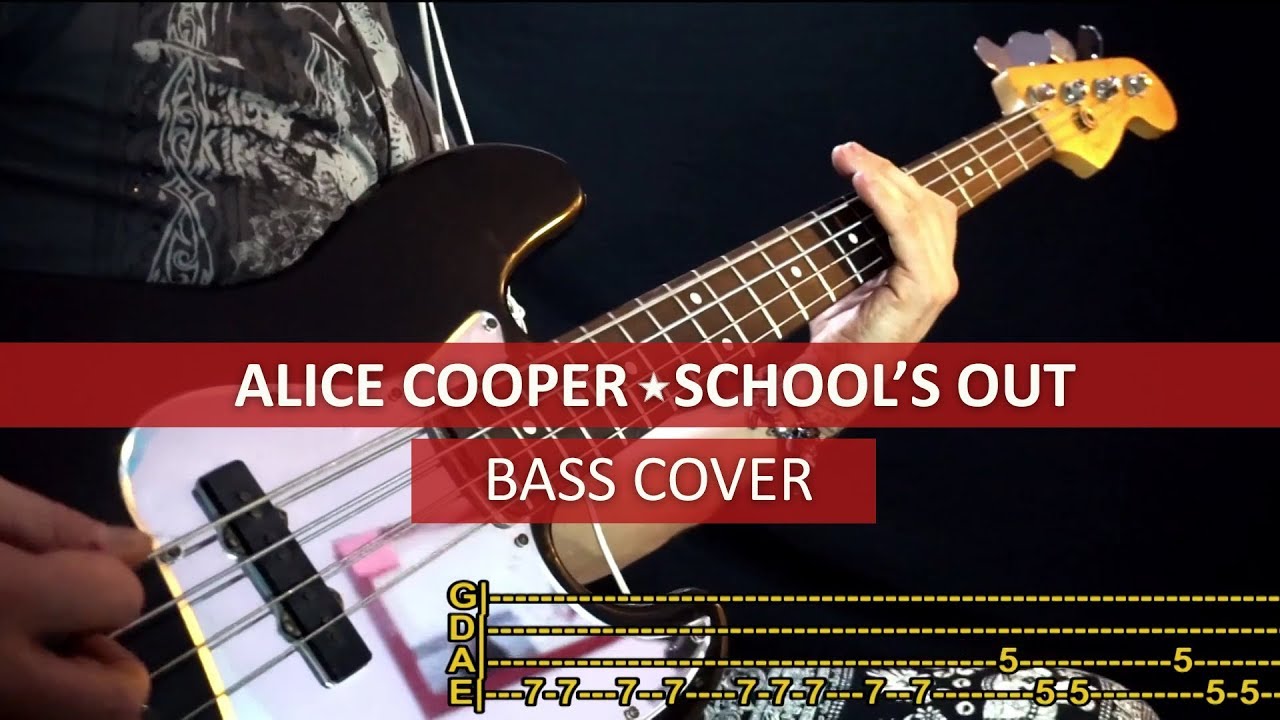 Alice Cooper - School's out / bass cover / playalong with TAB