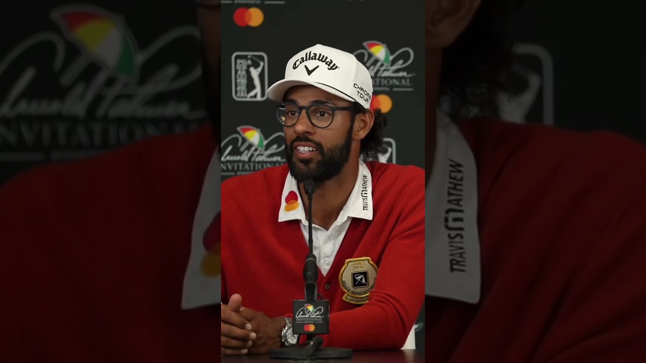 Akshay Bhatia won for his niece, Mia 🌈#golf #emotional #akshay #pgatour #arnoldpalmer #interview