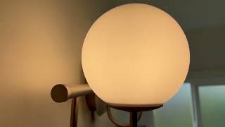 ZHUOER Brushed Nickel Milk White Glass Globe Shade Modern Wall Sconce Lighting Bath Vanity Lights Ba