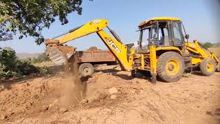 Jcb 4dx loading bucket wheel excavator working || Tractor loading video || jcb digging video