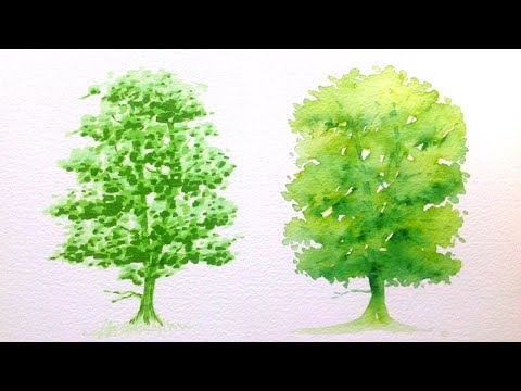 Drawing a tree with Promarker Vs Aquamarker - tutorial