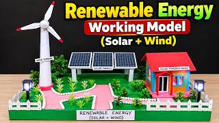 renewable energy working model (solar + wind)  science exhibition - diy - craftpiller - creative