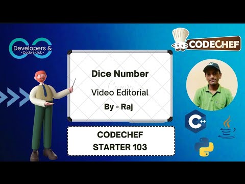 Dice Number | Codechef Starters 103 | Codechef | DCC NIT-A