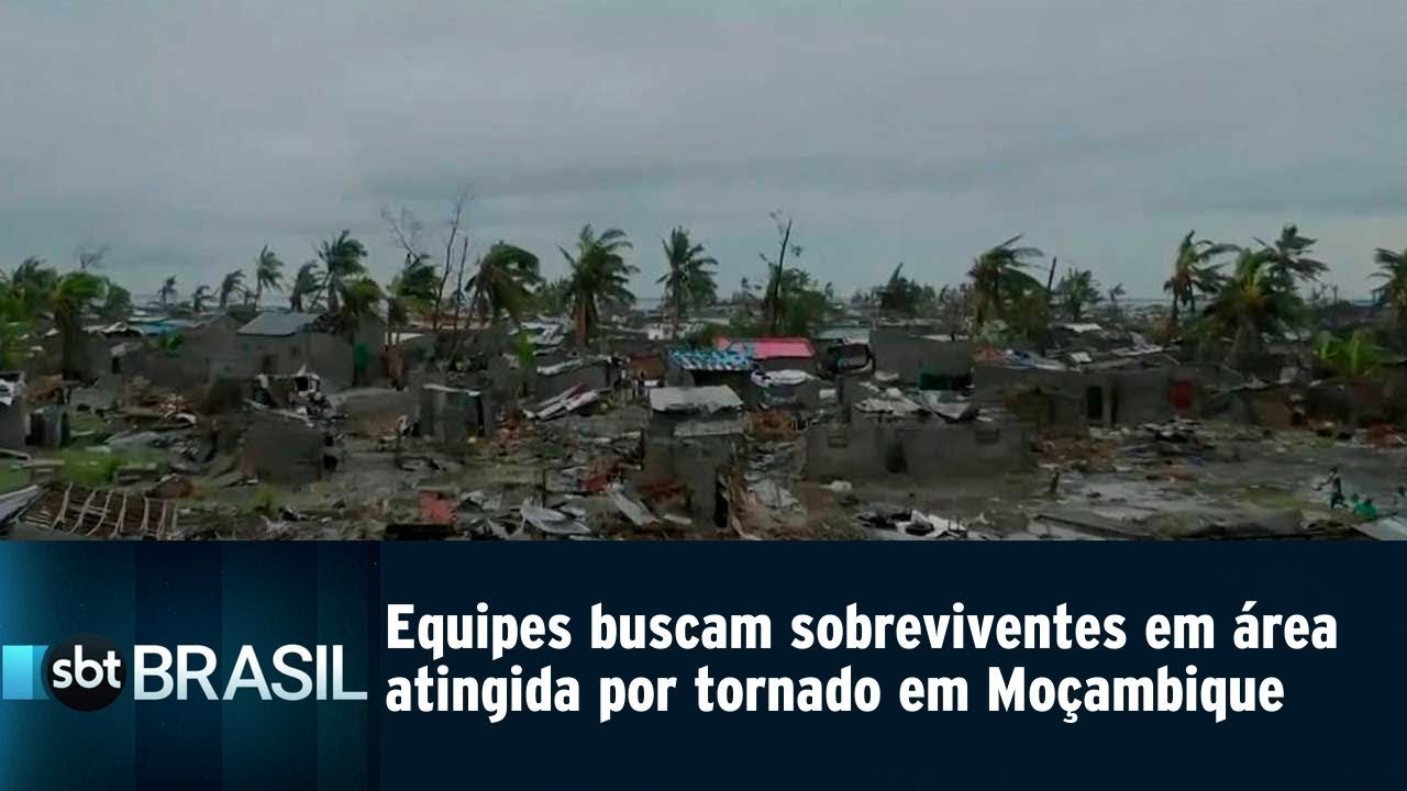 Equipes buscam sobreviventes em área atingida por tornado em Moçambique | SBT Brasil (19/03/19)