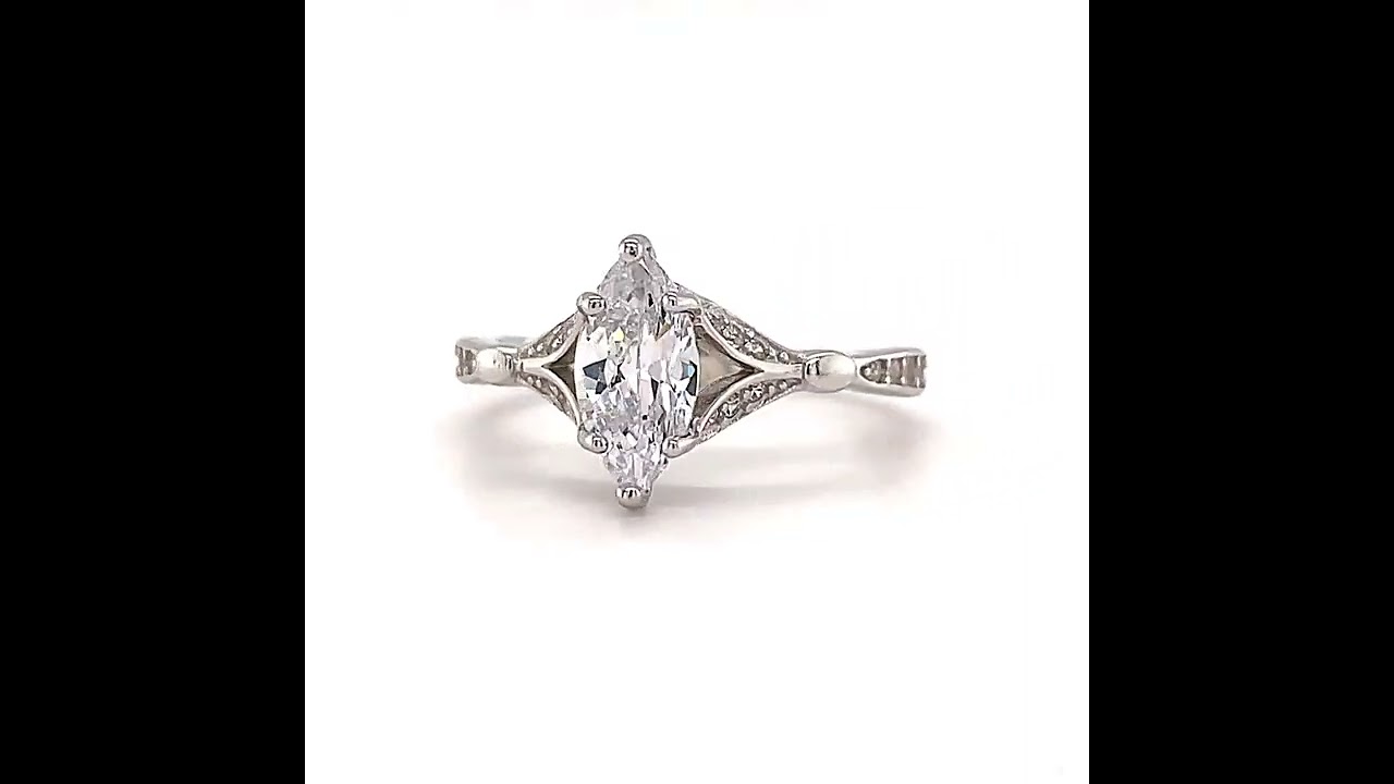 Dainty Marquise Art Deco Engagement Ring, Marquise Ring