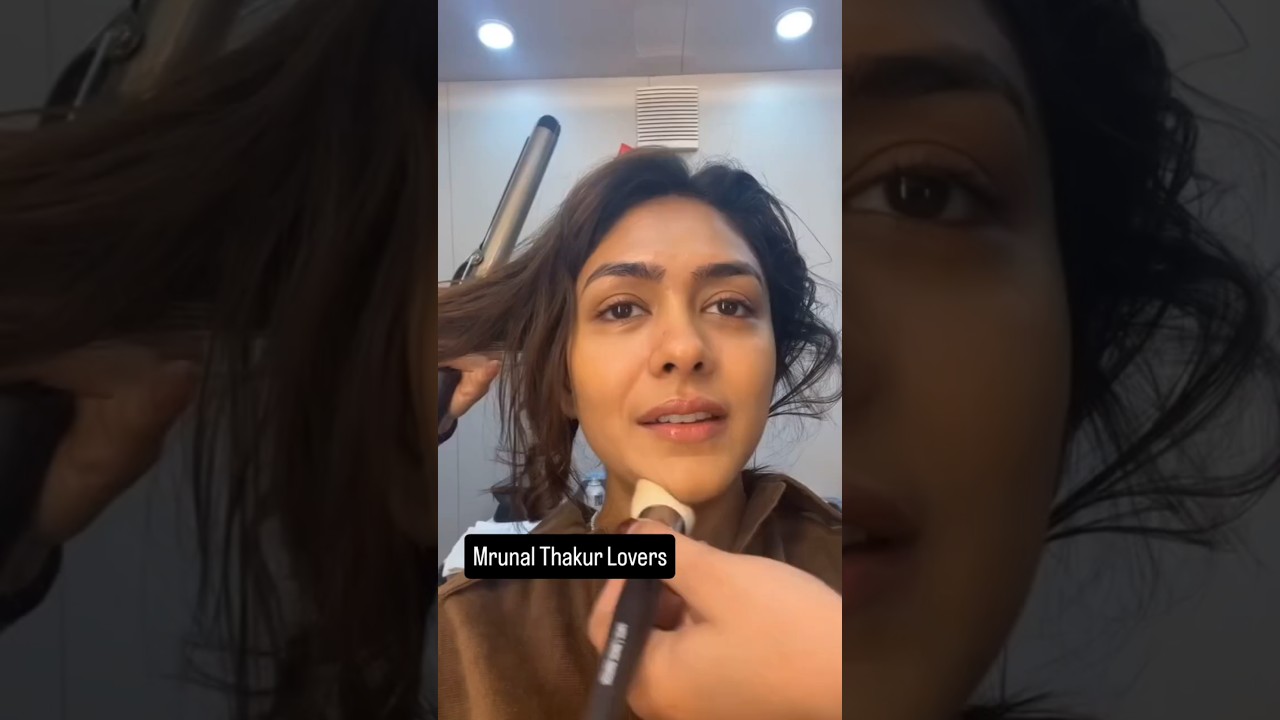 Mrunal Thakur doing makup 