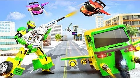 Flying Tuk Tuk Robot Auto Rickshaw Driving Games