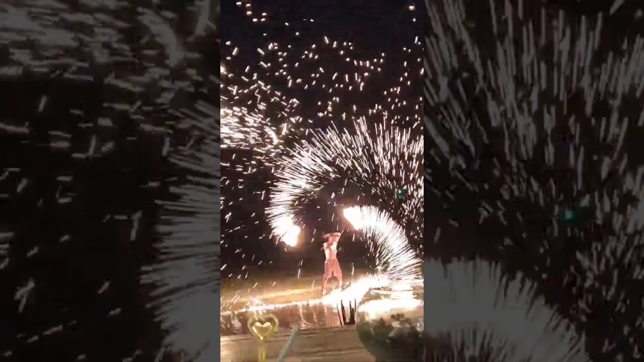 Koh Chang Island Fire Show starts at White Sand Beach Thailand 