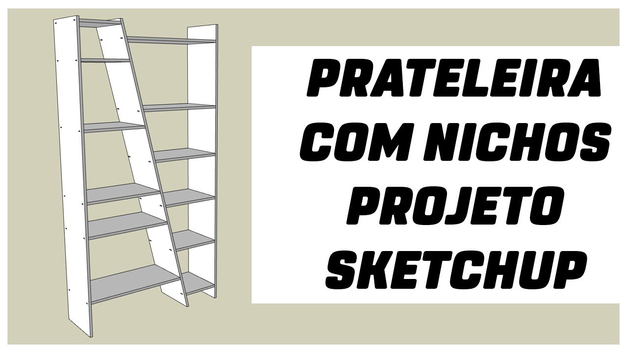 Bookcase with niches Sketchup Project - YouTube