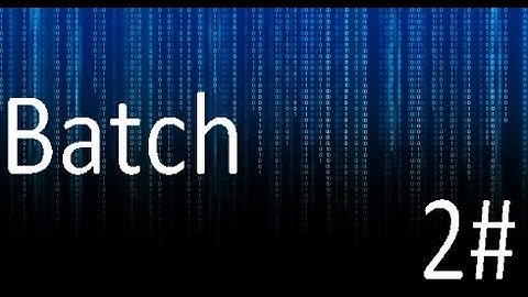 How to program in batch 2# : setting variables