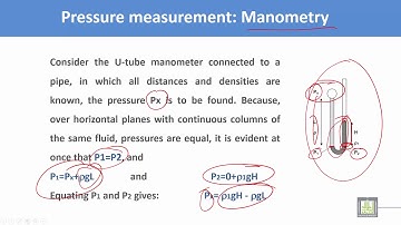 Thermodynamics and Fluid Mechanics | C4 - L6 | Pressure measurement: Manometry
