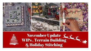 🧵 November Flosstube Update | WIPs 🪡, Dancing Prep 💃, Terrain Building 🏔️ & Holiday Stitching 🎄✨