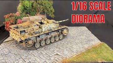 Large 1/16 WWII Cobble Stone Road Diorama ( All made out of foam )