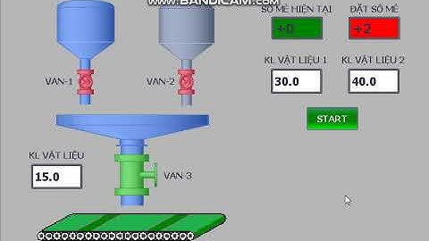 Giao diện mô phỏng hệ thống cân trộn nguyên liệu sử dụng loadcell, điều khiển bằng PLC - HMI Siemens