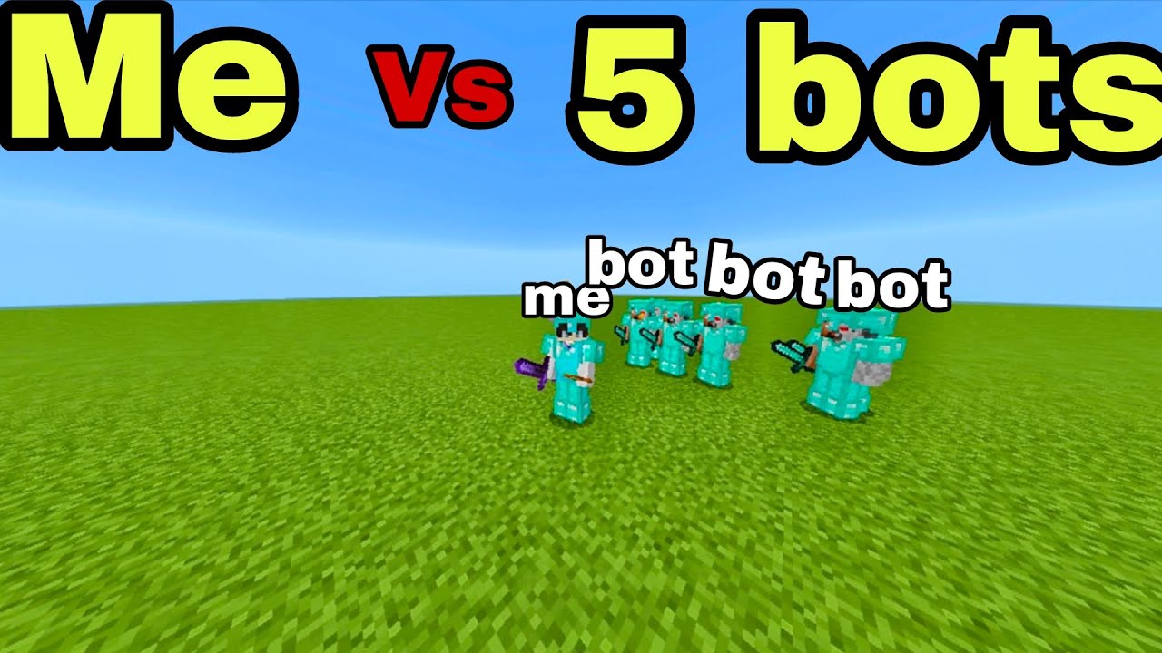 Minecraft me vs 5 bots #minecraft #freefire #memes - YouTube