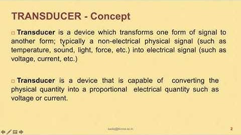 ME312 Metrology: Transducers Classification