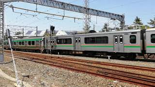 【仙台の混結列車】238M 701系4両+E721系2両編成 普通 原ノ町行 常磐線 原ノ町駅構内 通過