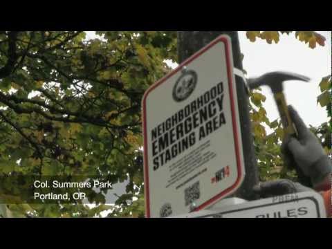 NET emergency staging signs in Portland Parks