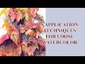Loose watercolor demonstration of fall leaves: 5 paint application techniques
