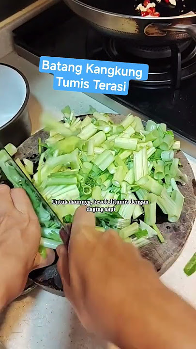 Stir-fried Water Spinach with Shrimp Paste #cooking #food #shrots