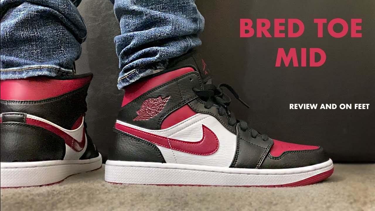 Jordan 1 Mid Bred Toe Review and On 