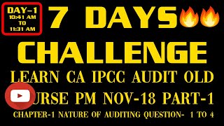 CA IPCC AUDIT NOV 2018 PART-1: OLD COURSE  PRACTICE MANUAL CHAPTER- 01 (FAST)