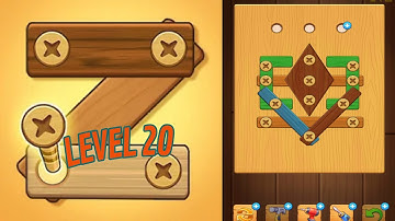 🏅 SCREW PUZZLE: Wood Nut & Bolt 🤪 Level 20 🧩 Gameplay Walkthrough