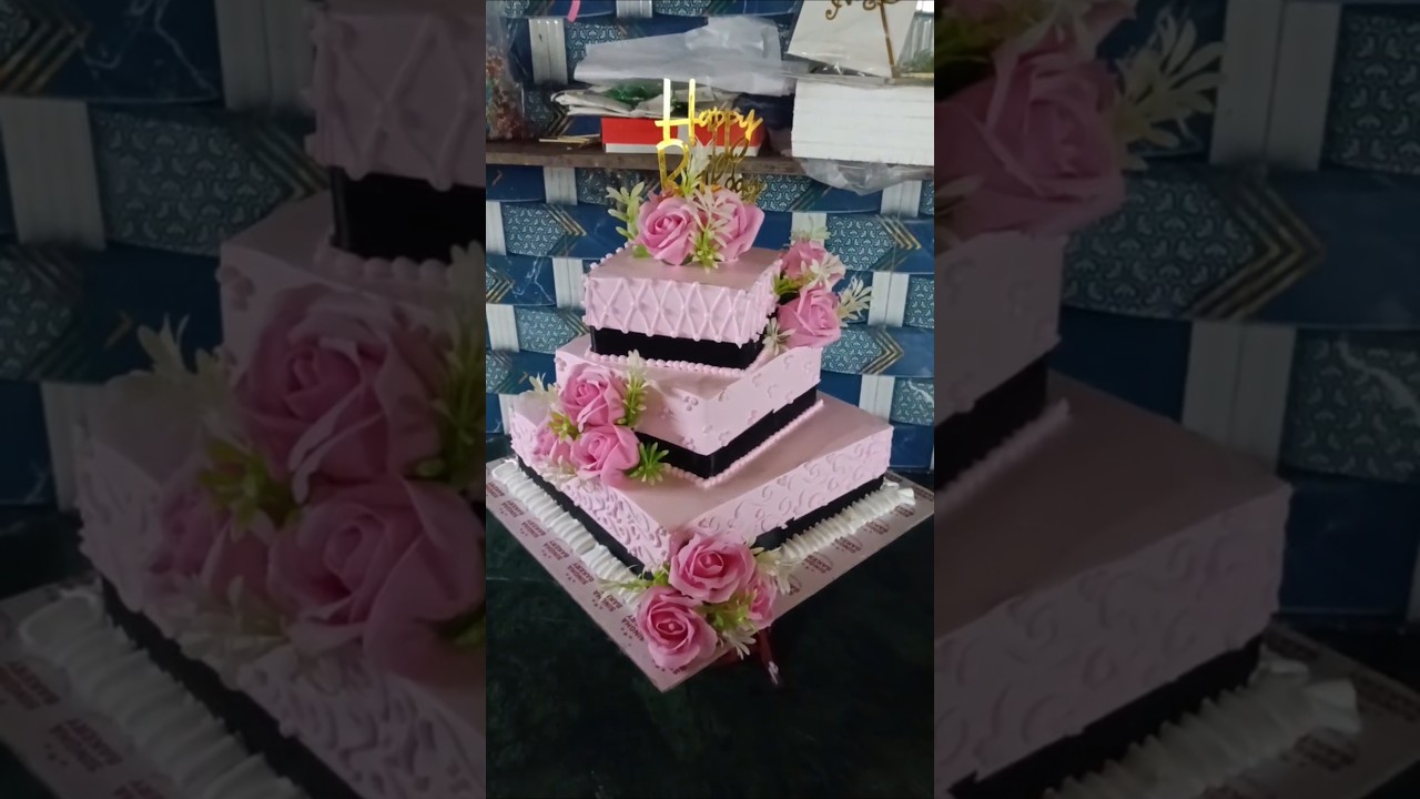 Elegant Pink Floral Tier Cake Design | Beautiful Birthday Cake Decoration 🌸🎂