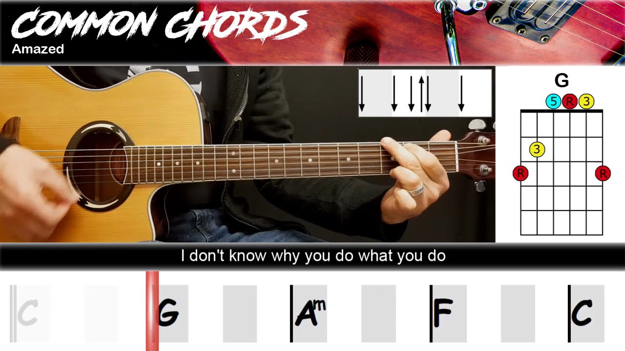 Amazed (ver2) - Lonestar | EASY GUITAR LESSON | Scrolling Chords & Lyrics