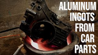 Melting aluminum from multiple cars into large ingots