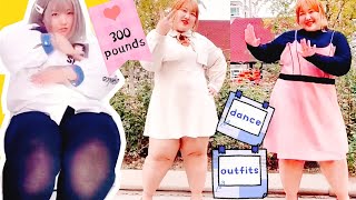 300 POUNDS BBW CHUBBY GIRL DANCE,plus size fashion outfit ideas,fat belly girls tik tok funny videos