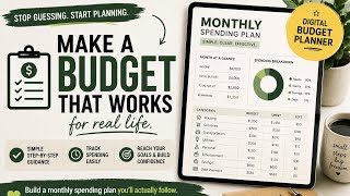 Build a monthly spending budget plan, step by step