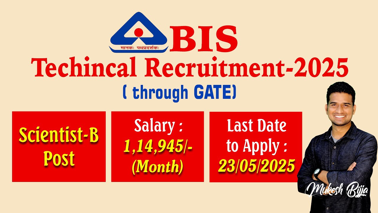 BIS Technical Recruitment 2025| Scientist - B| | SPACE Engg. Academy| Mukesh Bijja| 9848485698