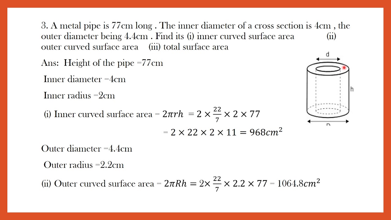 case study questions on surface area and volume class 9