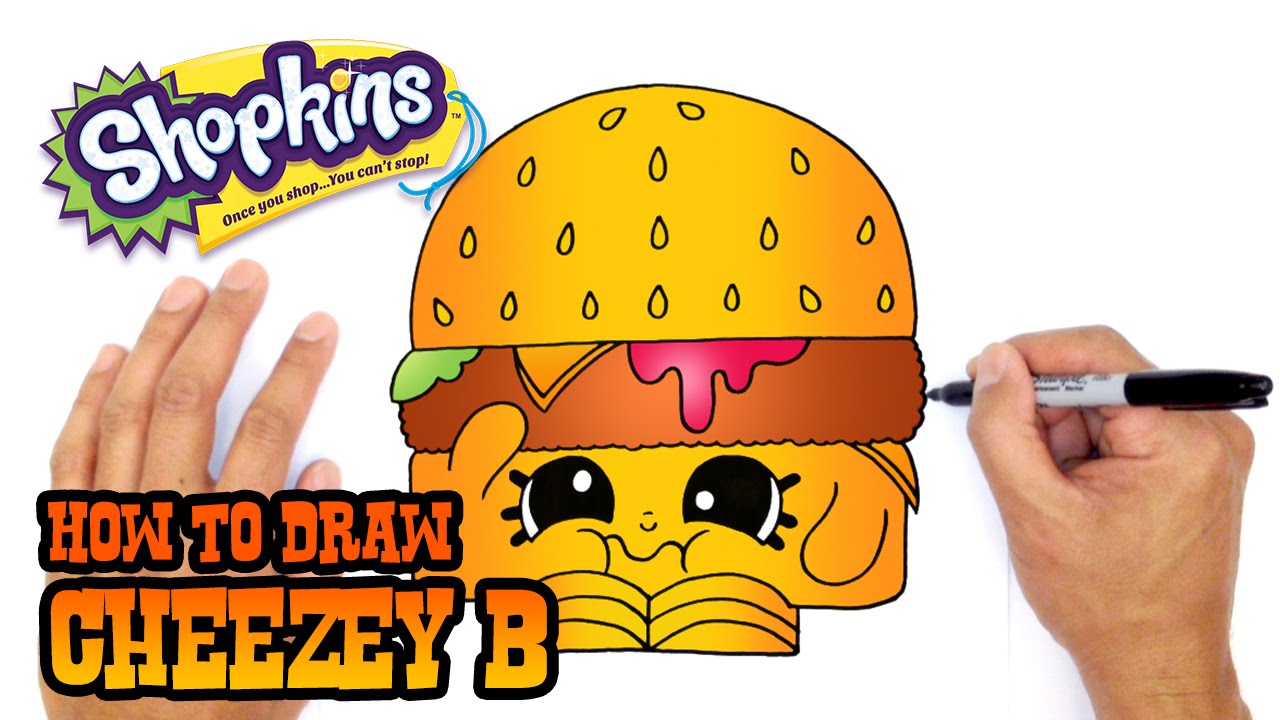 How To Draw Shopkins Cheezey B Step By Step Youtube