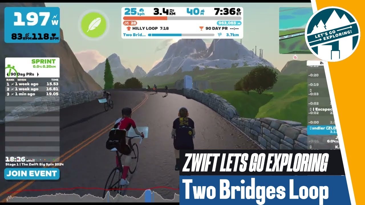Zwift Watopia: Scenic Ride Through Italian Villas and Two Bridges