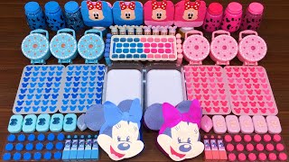 PINK vs BLUE MICKEY MOUSE ! Mixing random into GLOSSY ! Satisfying Nastya Slime #552