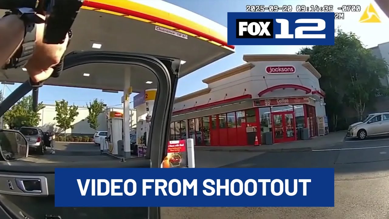 Portland police share video from shootout with suspect at Shell gas station