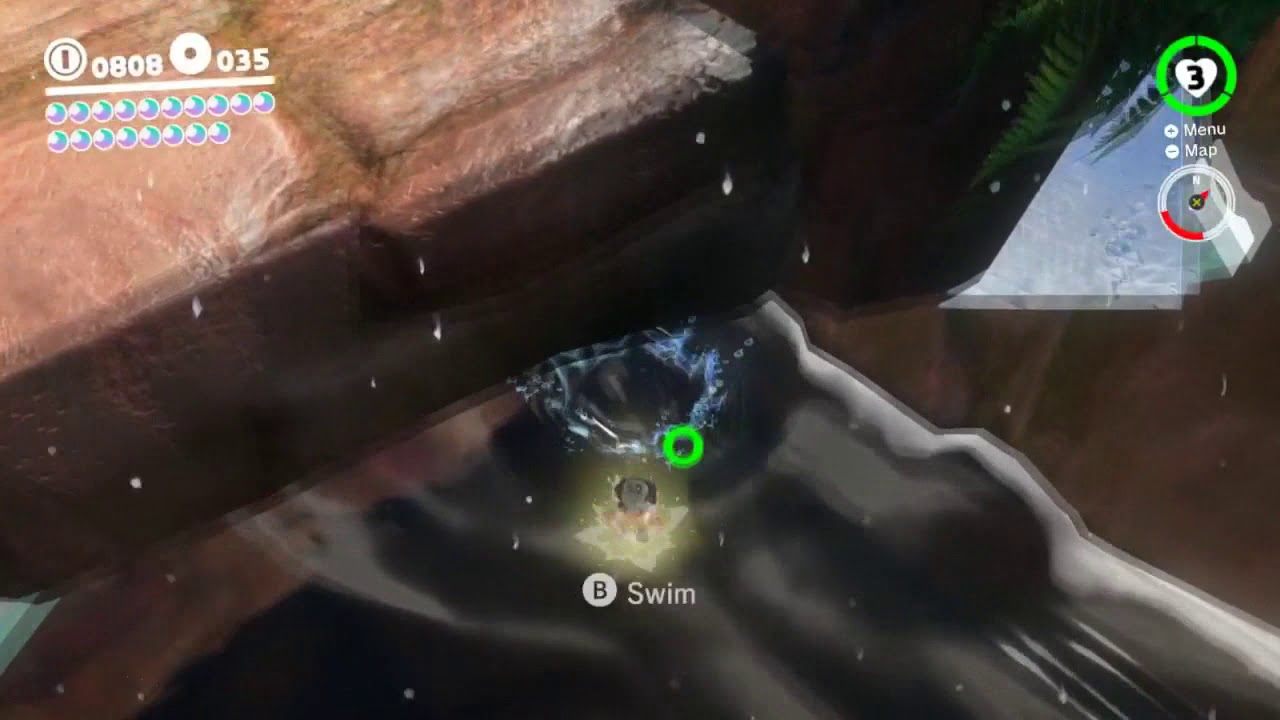 Super Mario Odyssey Cascade Kingdom Moon 26 Bottom of the Waterfall