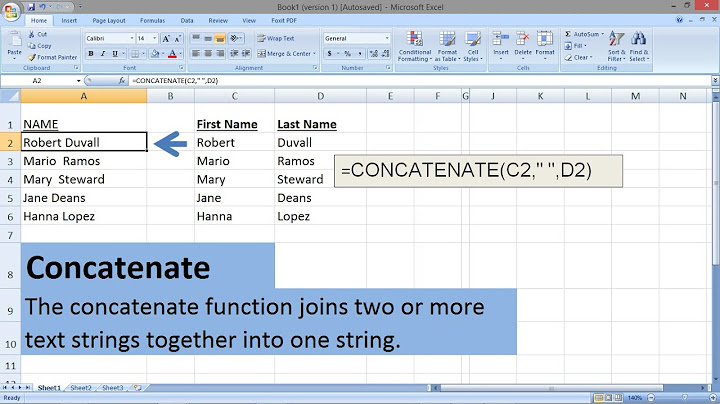Which text function can you use to join together two or more different text strings.