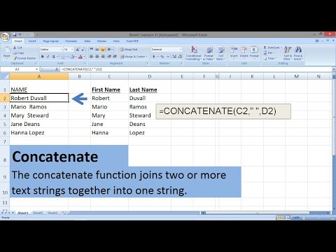 THE CONCATENATE FUNCTION JOINS TWO OR MORE TEXT STRINGS TOGETHER INTO ONE STRING