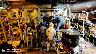 INSTALLING OF MAIN ENGINE LINER RTA62U SULZER DIESEL ENGINE
