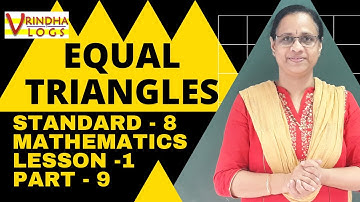 State Syllabus STD-8 Mathematics Lesson 1  Equal Triangles