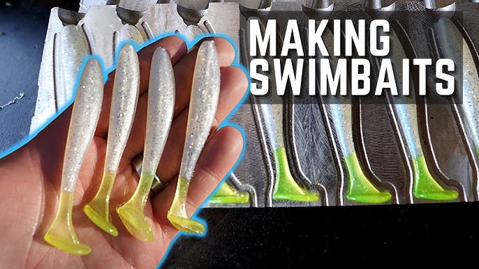 DIY Fishing soft bait Aluminum offset hook Swimbait 2-cav mold BattleShad  5,75inch model ID SV1022_2ai_o