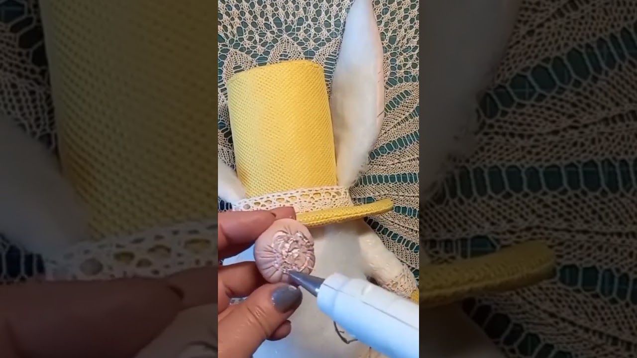 Yellow rabbit .Gnome. DIY .