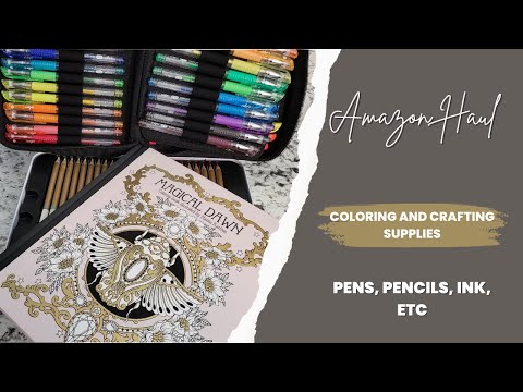 Amazon Coloring And Craft Supply Haul | Adult Coloring Book, Colored Pencils, Gel Pens, Inks!