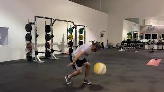 Side-To-Side Overhead Med Ball Stomps