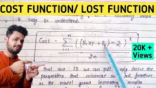Cost Function/Lost Function in Machine Learning | Lec-10