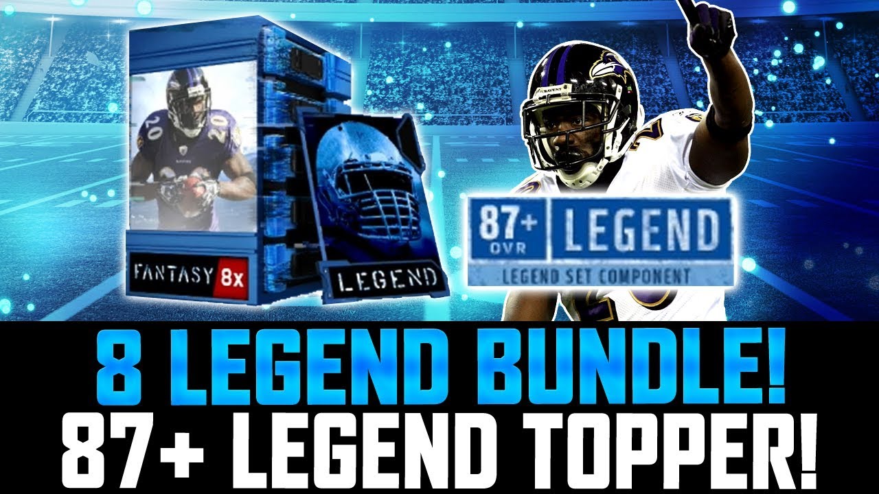 8 LEGEND BUNDLE OPENING WITH GUARANTEED 87+ TOPPER! | Madden 18 Ultimate Team