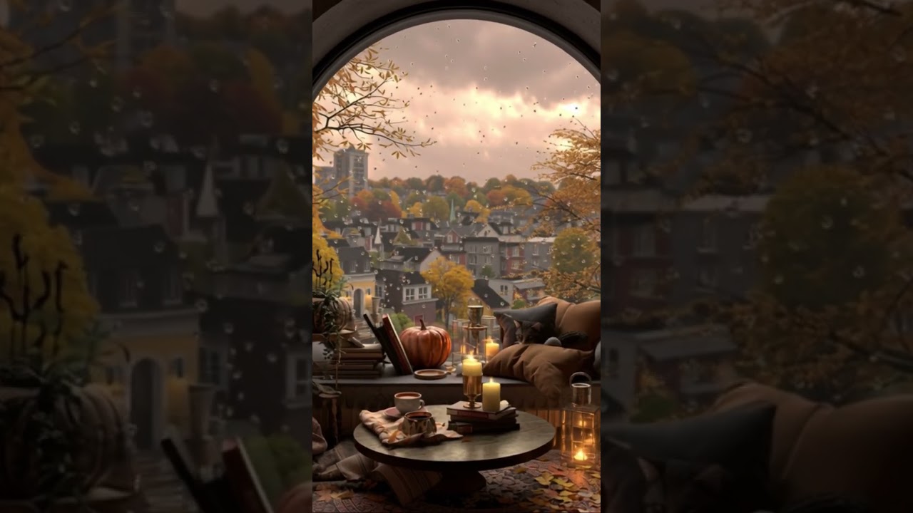 Cozy Autumn Projector Window   